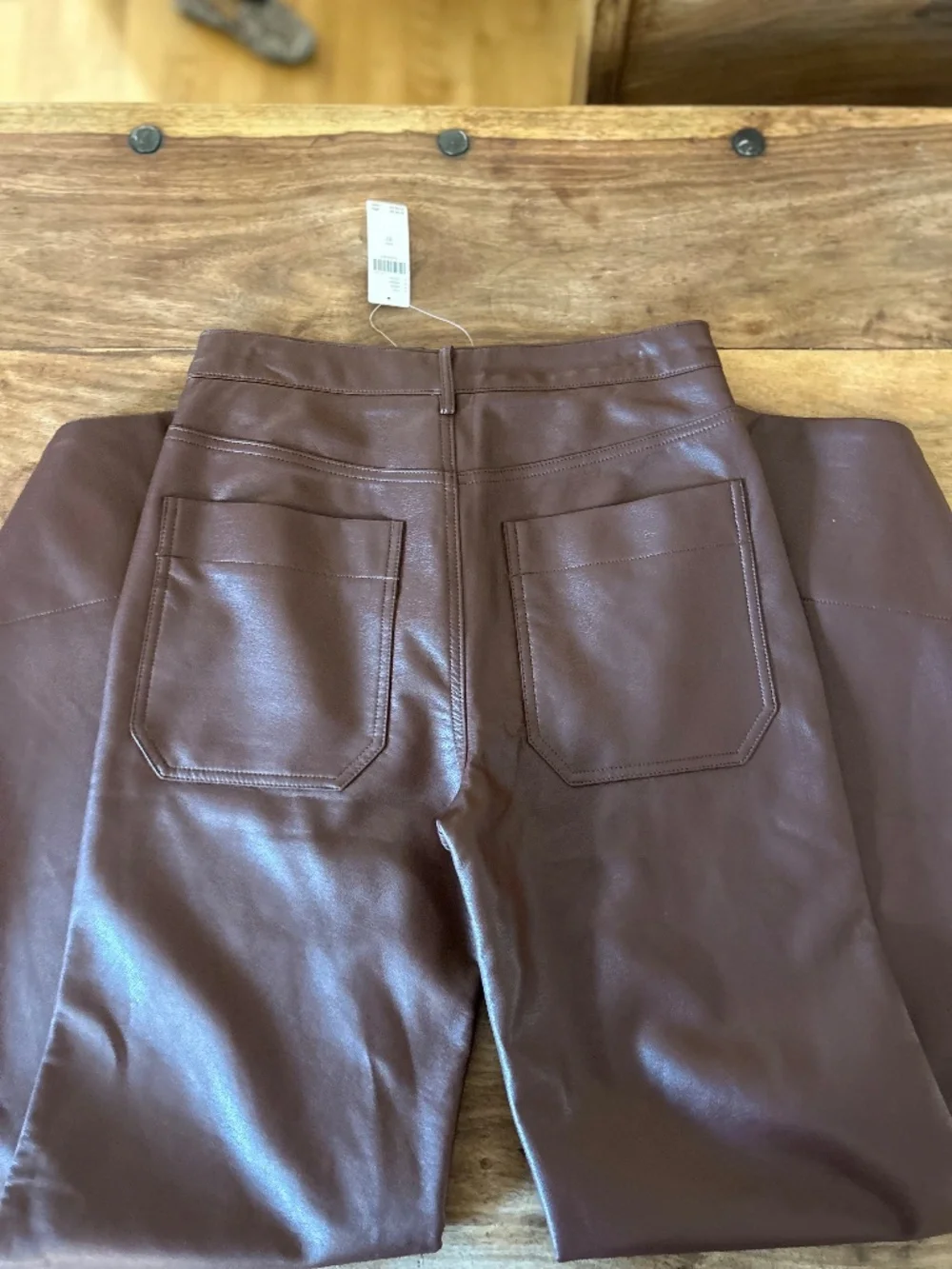 Never Worn Pilcro Brown Leather Wide Leg Pants - Picture 4 of 4